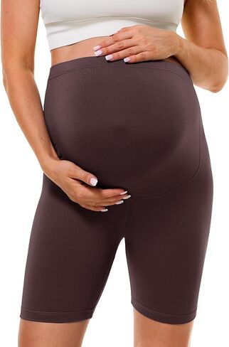 Women's Maternity Biker Shorts Over The Belly 5" Pregnancy Active Shorts Workout Yoga Athletic in Saudi Arabia