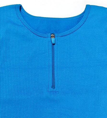 Short Sleeve Crop Top for Women Round Neck Zip Up Slim Fit Fitted Cropped Shirt for Casual and Workout in Saudi Arabia