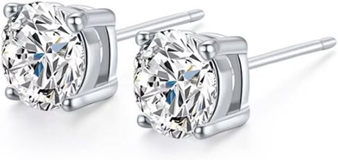 USHIGOO S925 Sterling Silver Earrings | Classic Four-Prong Setting | Exquisite for Wome in Saudi Arabia