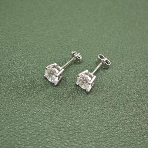 USHIGOO S925 Sterling Silver Earrings | Classic Four-Prong Setting | Exquisite for Wome in Saudi Arabia