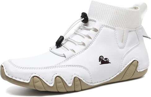 Men'S Waterproof Leather Lightweight Outdoor Ankle Boots Comfortable Round Toe Soft Sole Non-Slip Driving Walking High Top Chukka Boots Slip-On Lightweight Sports Shoes in Saudi Arabia