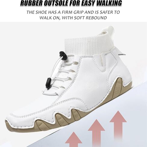 Men'S Waterproof Leather Lightweight Outdoor Ankle Boots Comfortable Round Toe Soft Sole Non-Slip Driving Walking High Top Chukka Boots Slip-On Lightweight Sports Shoes in Saudi Arabia