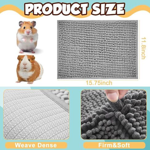 8 PCS غينيا خنازير بطانة القفص القابلة للغسل قفص القفص 16x12 بوصة غينيا خنزير الصوف حصيرة الفراش القابلة لإعادة الاستخدام من وسادات التبول للحيوانات الصغيرة ، الأرنب (رمادي ، أخضر ، وردي ، أزرق) in Kuwait