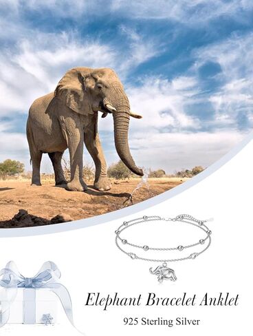 Ankle Bracelets for Women 925 Sterling Silver Layered Sea Turtles/Elephant/Wave Anklet Animal Bracelet Summer Ocean Beach Jewelry Mothers Day Gifts for Women in Kuwait