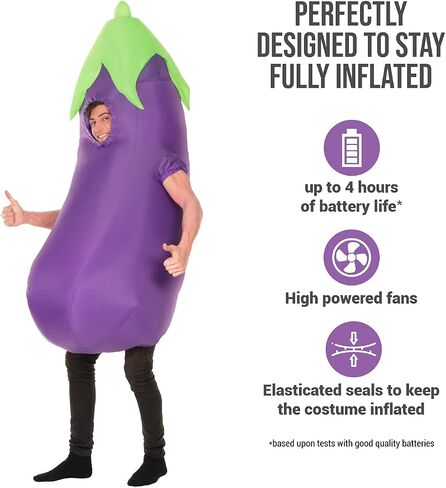 Morph Eggplant Costume Adult, Inflatable Eggplant Costume, Halloween Costumes for Men, Halloween Costumes for Adults in Saudi Arabia