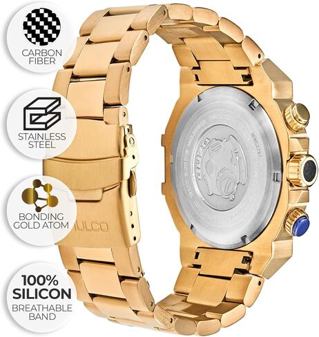 الساعات Mulco للرجال - Buzo ، علبة من الفولاذ المقاوم للصدأ مع شريط السيليكون المعصم أو حزام الفولاذ المقاوم للصدأ ، حركة كرونوغراف الكوارتز ، شاشة تمثيلية كبيرة للوجه ، 100 متر - مقاومة للماء in Kuwait