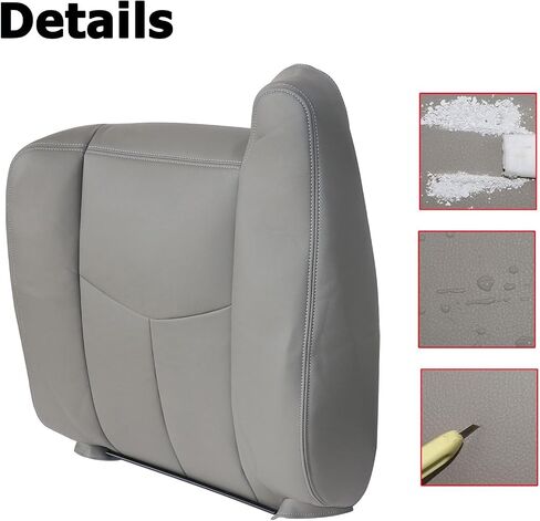 غطاء مقعد جلدي للسائق من SecosAutoparts باللون الرمادي الفاتح #922 متوافق مع Chevy GMC Tahoe Suburban Avalanche Yukon Silverado Sierra 2003 2004 2005 2006 in Saudi Arabia