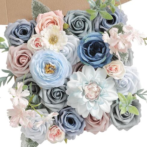 Artificial Flowers, Forest Green Silk Fake Flowers for DIY Wedding Bridal Bouquets, Wedding Cake Flowers for Table Centerpieces Baby Shower Birthday Party Home Decorations in Saudi Arabia