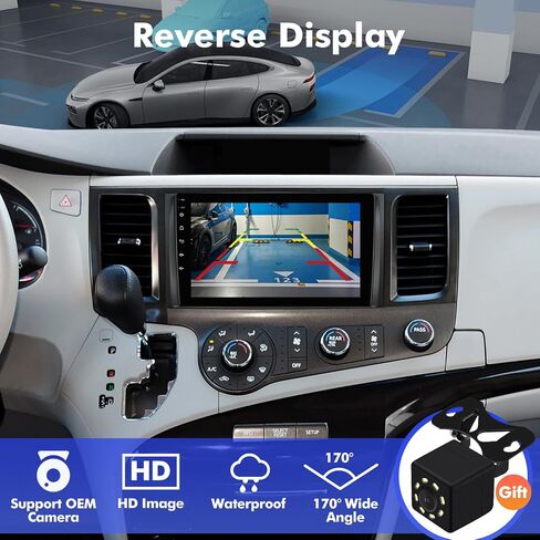 ستيريو سيارة 9 بوصة IPS تعمل باللمس Android 12 لسيارة Toyota Sienna 2011-2014 مع CarPlay اللاسلكي وAndroid Auto 2+32GB راديو السيارة، دعم GPS، WiFi 6، Bluetooth، 5.4، راديو FM، كاميرا احتياطية، SWC in Kuwait