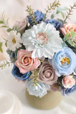 Artificial Flowers, Forest Green Silk Fake Flowers for DIY Wedding Bridal Bouquets, Wedding Cake Flowers for Table Centerpieces Baby Shower Birthday Party Home Decorations in Saudi Arabia