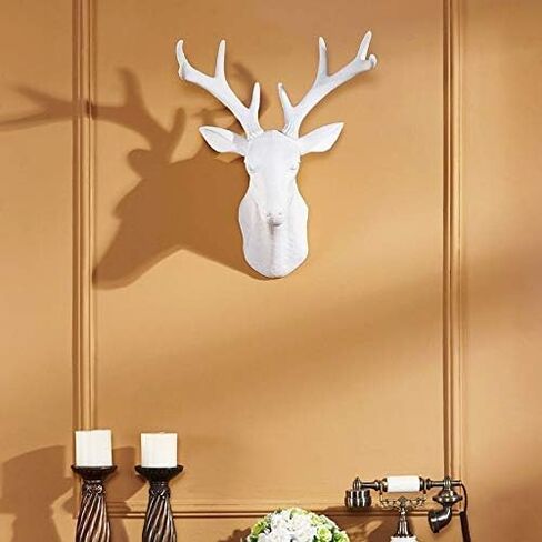 WhimWove Large Faux Deer Head Wall Decor,DIY deer head wall sculptures decor Unfinished Resin Wall Sculpturefor Farmhouse, Living Room, Bedroom Office Decor in Saudi Arabia