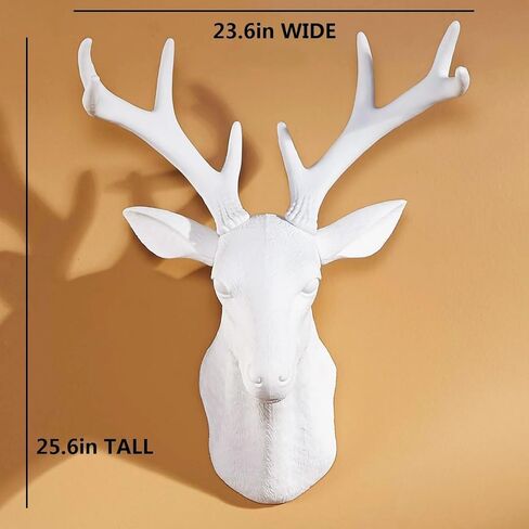 WhimWove Large Faux Deer Head Wall Decor,DIY deer head wall sculptures decor Unfinished Resin Wall Sculpturefor Farmhouse, Living Room, Bedroom Office Decor in Saudi Arabia