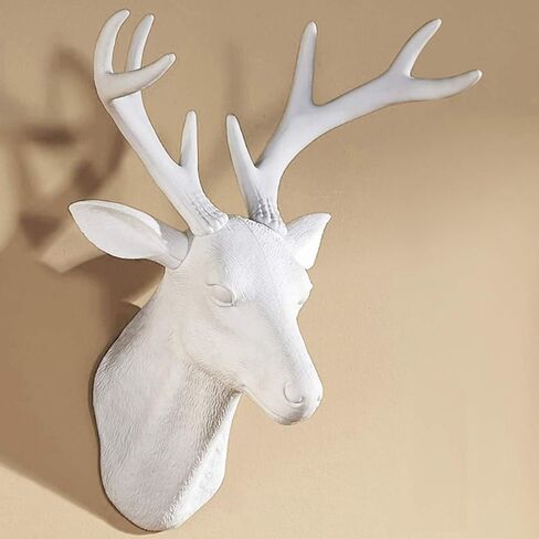 WhimWove Large Faux Deer Head Wall Decor,DIY deer head wall sculptures decor Unfinished Resin Wall Sculpturefor Farmhouse, Living Room, Bedroom Office Decor in Saudi Arabia