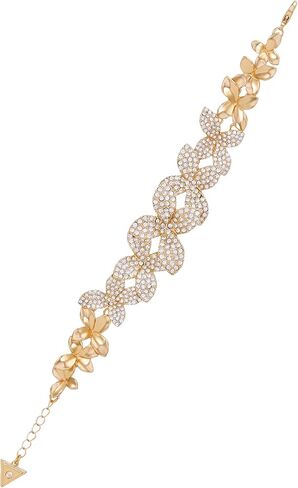 سوار بيان من GUESS Goldtone مصنوع من حجر الكريستال والزهور in Saudi Arabia