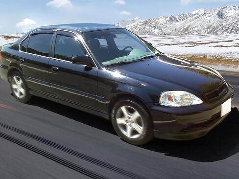 Window Visor Compatible With 1996-2000 Honda Civic, Slim Style Smoke EK2 EK Sun Rain Wind Window Guard Sun Shade Wind Deflector 1.6MM by IKON MOTORSPORTS, 1997 1998 1999 in Saudi Arabia
