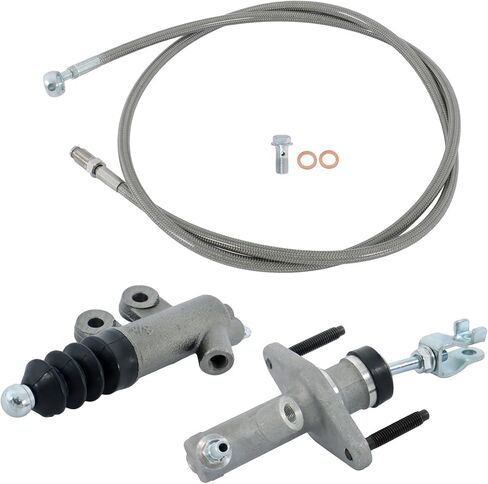 WFLNHB Master and Slave Cylinder and Stainless Clutch Line Kit MC238 SC646 Replacement for Honda Civic 1992-2000 in Saudi Arabia