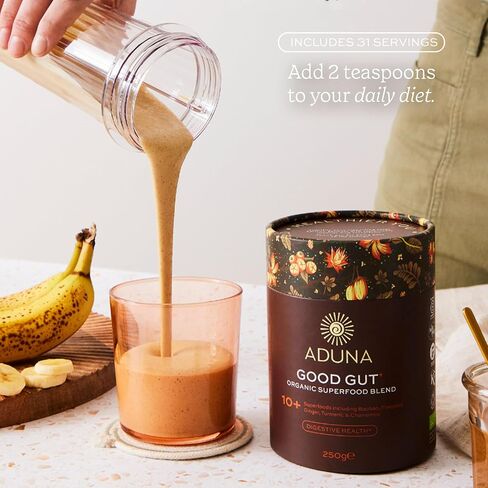 Aduna Advanced Superfood Digestion Blend | 100% Organic Powder for Smoothies/Juices & Yoghurt | 250g Resealable and Recyclable Pack in Saudi Arabia