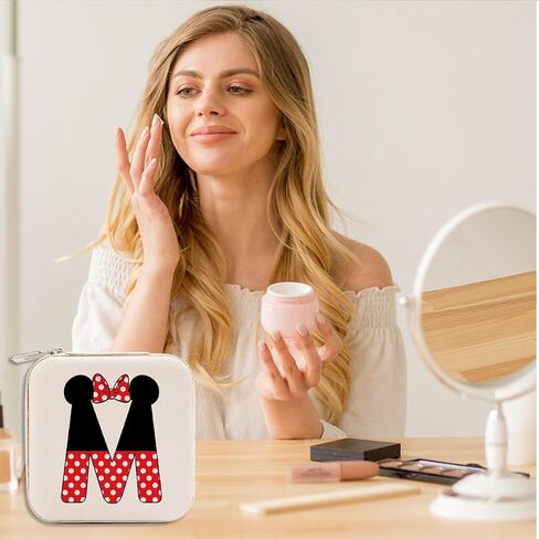 LONGXIN Cute Cartoon Mouse Gifts, Initial Travel Jewelry Case Small Jewelry Box Organizer, Personalized Gifts for Women Teen Girls, Magic Mouse Stuff, Birthday Christmas Gift Ideas, Letter M in Saudi Arabia