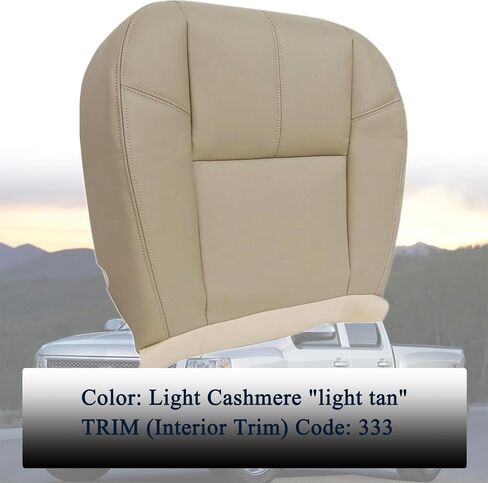NLQR Driver and Passenger Side Bottom and Top Replacement Seat Covers Tan & Driver Bottom Foam Cushion Compatible with Chevy Silverado Tahoe Suburban Avalanche GMC Sierra Yukon 2007-2014 in Saudi Arabia