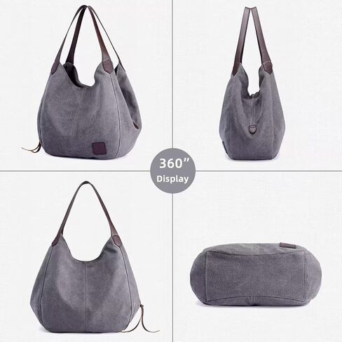 Handbag for Women Canvas Work Tote Bag Ladies Cloth Purse Casual Everyday Shoulder Bag Multi-Pocket Top Handle Handbag in Saudi Arabia