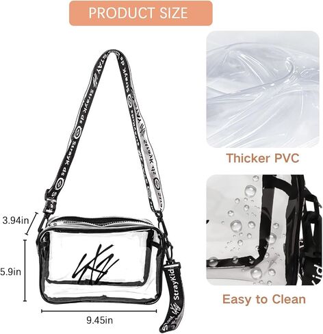 SK-Z Lightstick Storage Bag, Transparent Cross Body Concert Bag, Stylish Travel Messenger Shoulder Bag for Stray Fans in Saudi Arabia