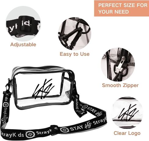 SK-Z Lightstick Storage Bag, Transparent Cross Body Concert Bag, Stylish Travel Messenger Shoulder Bag for Stray Fans in Saudi Arabia
