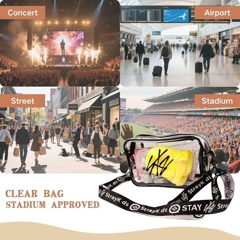 SK-Z Lightstick Storage Bag, Transparent Cross Body Concert Bag, Stylish Travel Messenger Shoulder Bag for Stray Fans in Saudi Arabia