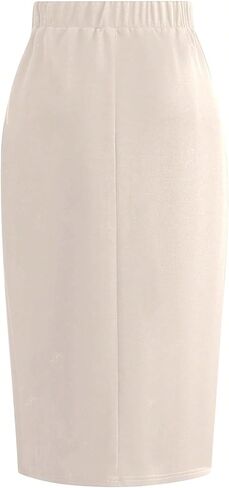 SweatyRocks Women's Elegant Ruched Midi Skirt Split High Waisted Bodycon Pencil Skirts in Saudi Arabia