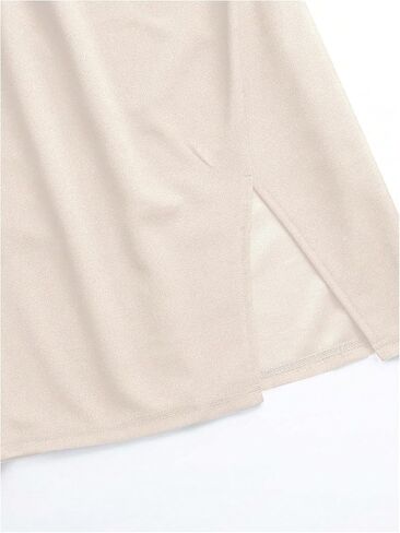 SweatyRocks Women's Elegant Ruched Midi Skirt Split High Waisted Bodycon Pencil Skirts in Saudi Arabia