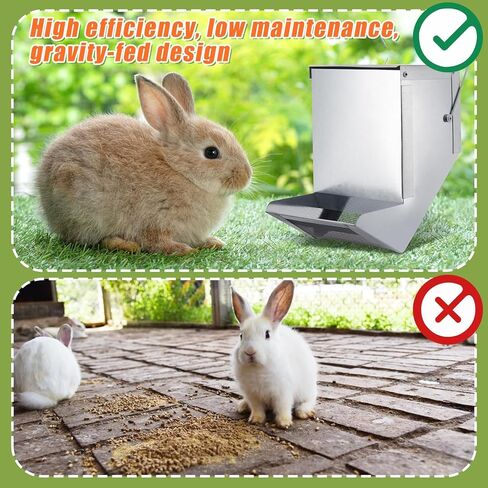 Maxcheck 2 Pcs Small Animal Feeder with Lid 4.7 Inch Rabbit Food Dispenser Automatic Rabbit Feeders for Cages Small Animals Feeder for Rabbit Guinea Pig in Kuwait