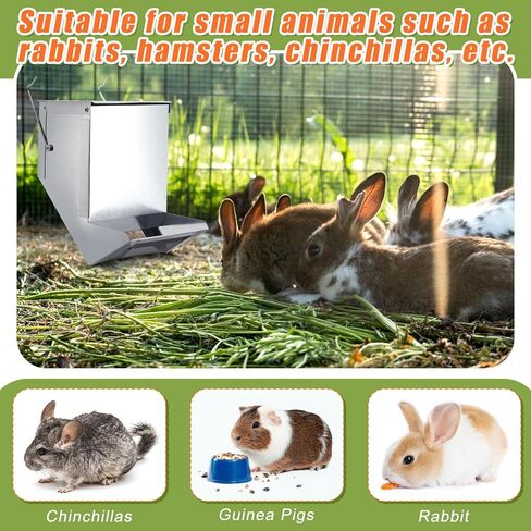 Maxcheck 2 Pcs Small Animal Feeder with Lid 4.7 Inch Rabbit Food Dispenser Automatic Rabbit Feeders for Cages Small Animals Feeder for Rabbit Guinea Pig in Kuwait