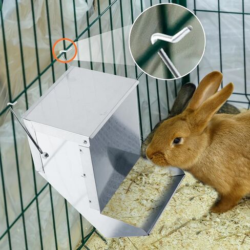 Maxcheck 2 Pcs Small Animal Feeder with Lid 4.7 Inch Rabbit Food Dispenser Automatic Rabbit Feeders for Cages Small Animals Feeder for Rabbit Guinea Pig in Kuwait