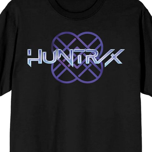 Kpop Demon Hunters Huntrix Logo on Black Short Sleeve Adult T Shirt in Saudi Arabia