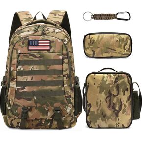 Camo Backpack for Boys backpack for School Bags for Boy Bookbag and Lunch Box Pencil Case Set Children Kids Teens Elementary Middle High School Outdoor Camping (Camo Backpack Set 1) in Saudi Arabia
