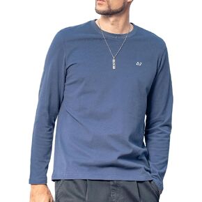 Heavy-Duty Pure Cotton Casual Long Sleeved T-Shirt for Men's Autumn Fashion Brand Contrasting Color T-Shirt in Saudi Arabia