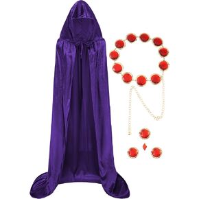 Women's Halloween Cosplay Costume, Purple Cloak with Red Gemstone Waist Belt, Classic Anime Cosplay Costume Prop Set in Saudi Arabia