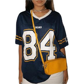 WDIRARA Women's Graphic Jersey Shirt Top Y2k Short Sleeve Tee Shirts in Saudi Arabia