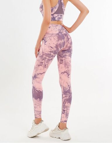 High-Waisted Printed Yoga Pants for Women Tummy Control Yoga Pants for Workout Running Athletic in Saudi Arabia