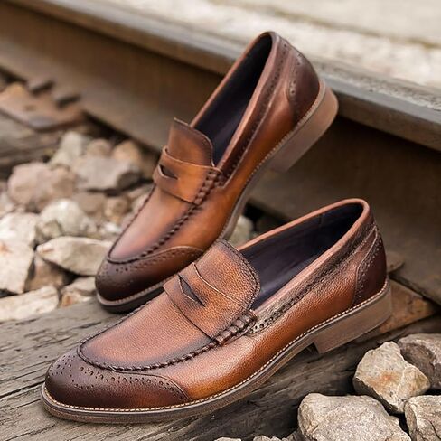 Men's Leather Oxfords Breathable Slip-Resistant Formal & Casual Shoes for Business, Weddings, and Outdoor Events in Saudi Arabia