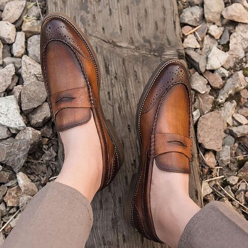 Men's Leather Oxfords Breathable Slip-Resistant Formal & Casual Shoes for Business, Weddings, and Outdoor Events in Saudi Arabia