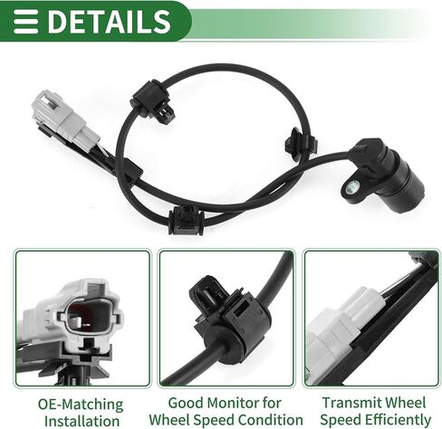 Motoforti ABS عجلة السرعة الاستشعار ABS الاستشعار نظام الفرامل المضادة للقفل حساسات لسيارات تويوتا هايلكس فيجو 2008-2011 رقم 895460K020 الخلفي الأيسر in Saudi Arabia