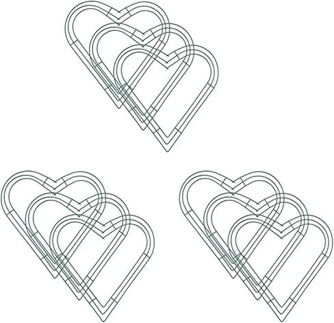9 Pack Heart Metal Wreath 12 Inch Heart-Shaped Wire Wreath Frame for Home Wedding Valentine's Day DIY Crafts in Saudi Arabia