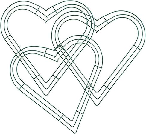 9 Pack Heart Metal Wreath 12 Inch Heart-Shaped Wire Wreath Frame for Home Wedding Valentine's Day DIY Crafts in Saudi Arabia