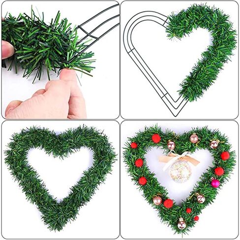9 Pack Heart Metal Wreath 12 Inch Heart-Shaped Wire Wreath Frame for Home Wedding Valentine's Day DIY Crafts in Saudi Arabia