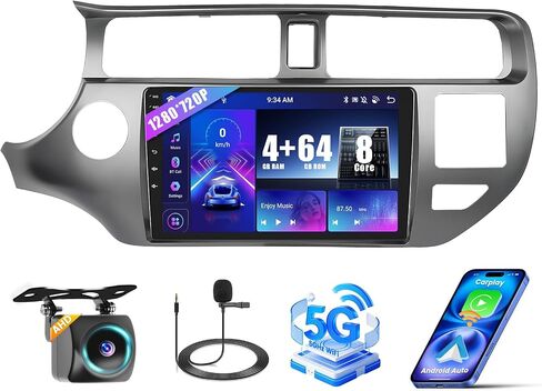 Roinvou Android Screen Radio for Kia Rio 2011-2016 (LHD), Built-in Wireless CarPlay Radio with Android Auto, 9'' Touch Screen in-Dash GPS Navigation Support Mirror Link BT FM AHD SWC DSP in Saudi Arabia