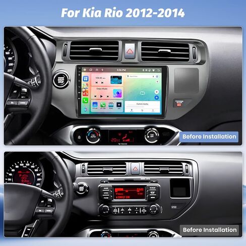 Roinvou Android Screen Radio for Kia Rio 2011-2016 (LHD), Built-in Wireless CarPlay Radio with Android Auto, 9'' Touch Screen in-Dash GPS Navigation Support Mirror Link BT FM AHD SWC DSP in Saudi Arabia