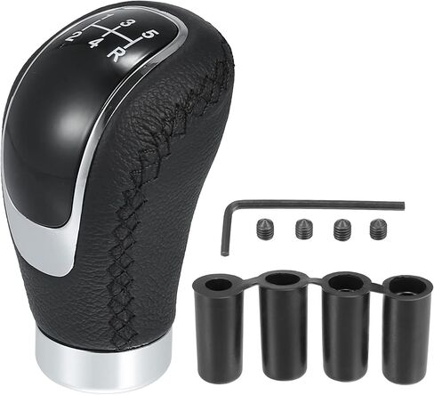 X AUTOHAUX Universal 5 Speed Auto Car Gear Lever Shifter Manual Stick Shift Knob PU Leather Black in Saudi Arabia