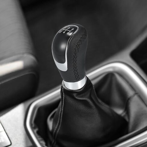 X AUTOHAUX Universal 5 Speed Auto Car Gear Lever Shifter Manual Stick Shift Knob PU Leather Black in Saudi Arabia