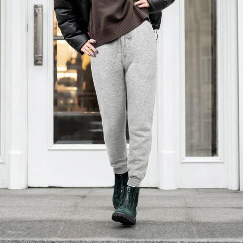 Women's Fleece Lined Joggers with Pockets Winter Soft Warm Thermal Sweatpants Athletic Cozy Lounge Pants Outdoors in Saudi Arabia