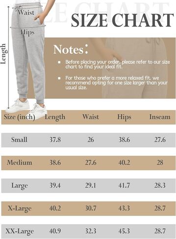 Women's Fleece Lined Joggers with Pockets Winter Soft Warm Thermal Sweatpants Athletic Cozy Lounge Pants Outdoors in Saudi Arabia